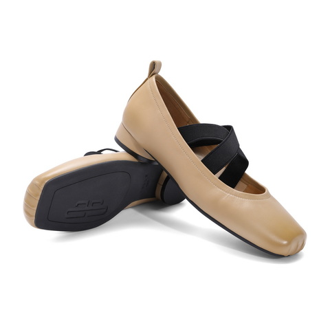 百丽气质淑女玛丽珍鞋女25春新真皮时尚芭蕾风单鞋B1R1DAQ5