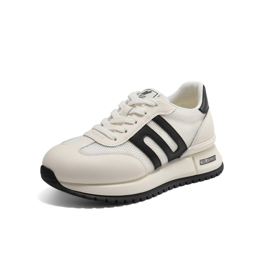 百丽跑道时尚拼色休闲鞋女2025夏新商场同款复古舒适鞋D5P2DBM5