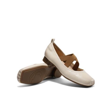 百丽气质淑女玛丽珍鞋女25春新真皮时尚芭蕾风单鞋B1R1DAQ5