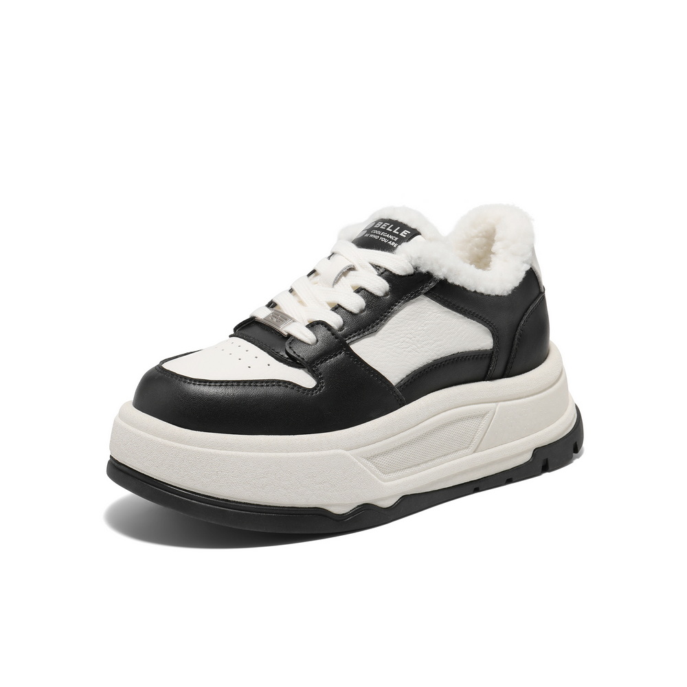 百丽简约休闲板鞋女2025春新属实厚底鞋B2457AM5