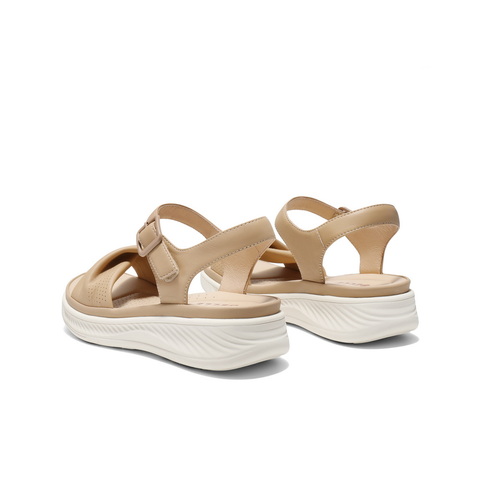 百丽宽条带休闲凉鞋女2025夏新商场同款真皮厚底凉鞋D6N2DBL5