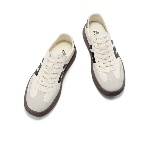 百丽潮搭撞色休闲板鞋男2025春新商场同款厚底复古德训鞋8QF01AM5