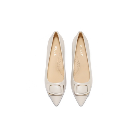 百丽时尚舒适优雅单鞋女2025春新商场同款真皮气质高跟鞋D3N1DAQ5