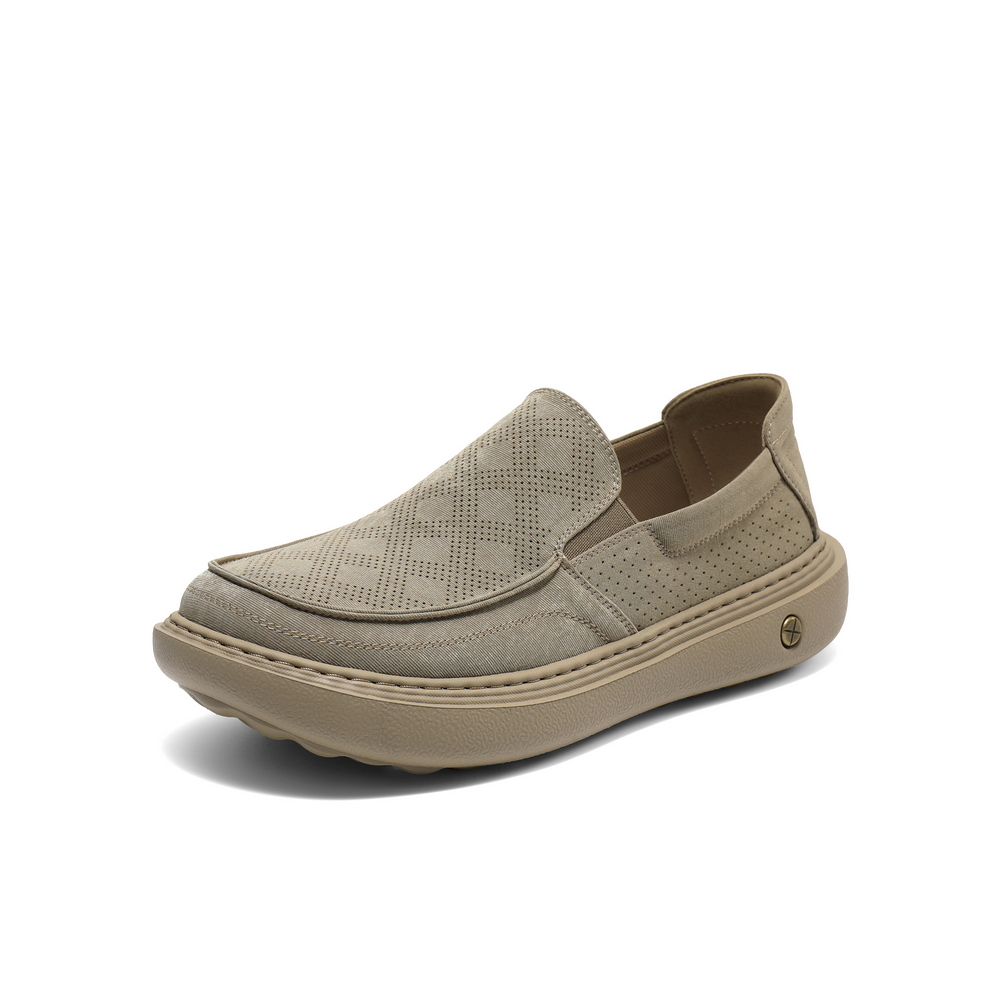 百丽透气布鞋男2025新款夏季商场同款厚底一脚蹬休闲鞋8SW02BM5