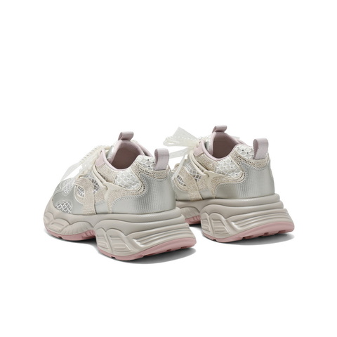 百丽透气大网孔老爹鞋女2025夏新轻盈厚底运动休闲鞋D7Y1DBM5