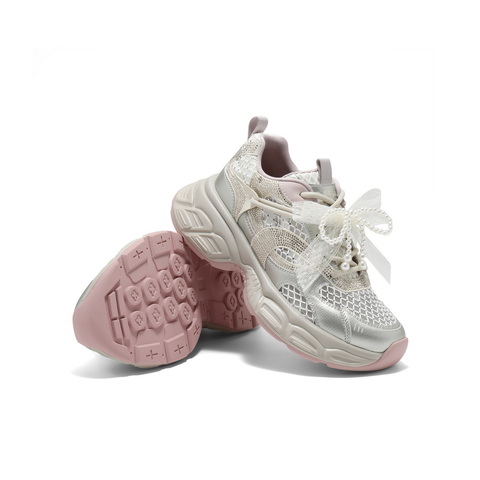 百丽透气大网孔老爹鞋女2025夏新轻盈厚底运动休闲鞋D7Y1DBM5