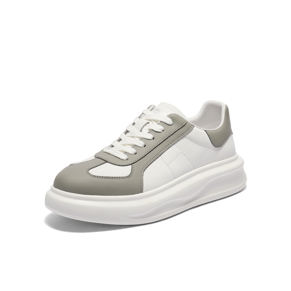 百丽时尚百搭小白鞋男2025新款春季厚底增高撞色休闲板鞋A1826AM5