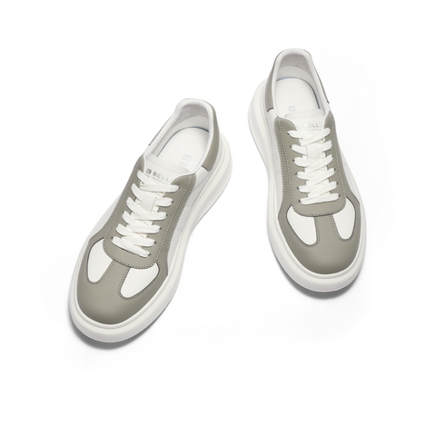 百丽时尚百搭小白鞋男2025新款春季厚底增高撞色休闲板鞋A1826AM5