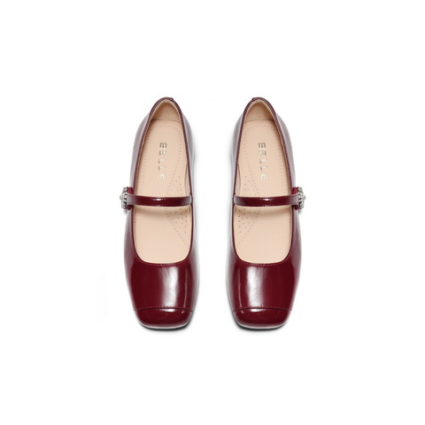 百丽气质玛丽珍鞋女2025春新商场同款真皮方头单鞋D7P1DAQ5