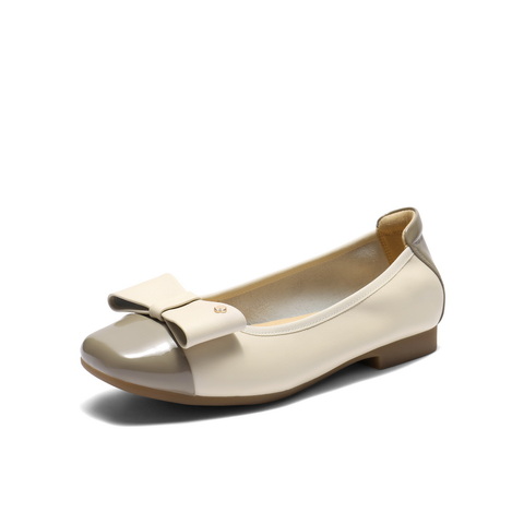 百丽舒适软底平底便鞋女2025春新商场同款真皮通勤单鞋D8G1DAQ5