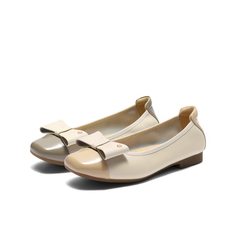 百丽舒适软底平底便鞋女2025春新商场同款真皮通勤单鞋D8G1DAQ5