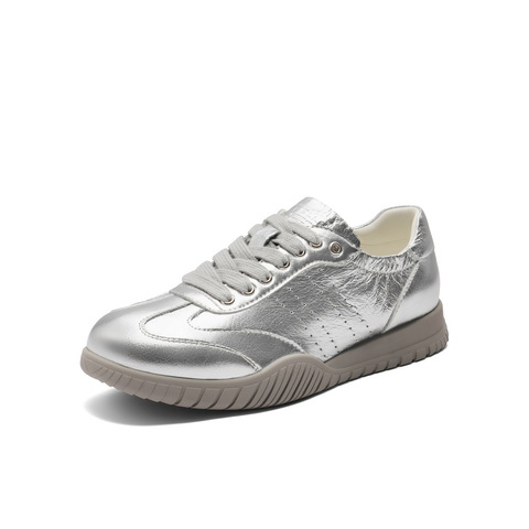 百丽薄底阿甘鞋女2025春新商场同款真皮运动风休闲鞋D8M1DAM5