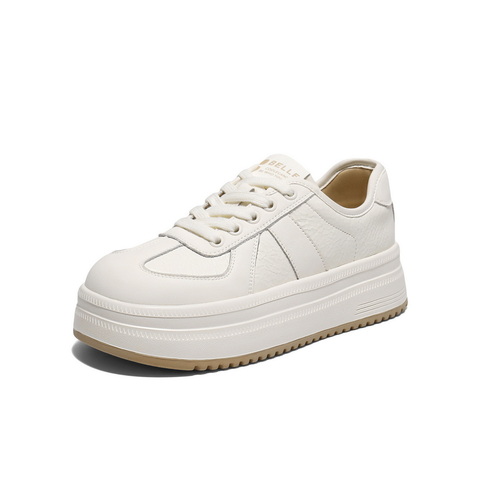 百丽休闲圆头板鞋2025春新增高厚底小白鞋B2529AM5