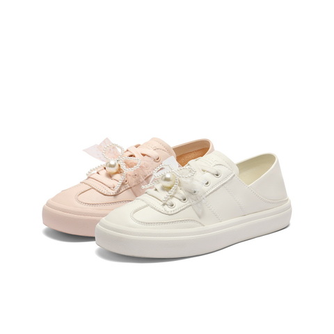 百丽便捷两穿德训鞋女2025秋新商场同款真皮百搭小白鞋D8Y1DCM5