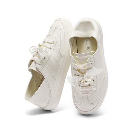 百丽便捷两穿德训鞋女2025秋新商场同款真皮百搭小白鞋D8Y1DCM5