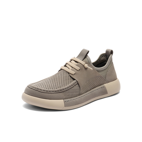 百丽打孔透气户外工装鞋男2025夏季新舒适厚底套脚休闲鞋A2000BM5