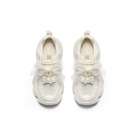 百丽时尚闪钻网老爹鞋女2025夏新厚底增高休闲鞋D9H1DBM5