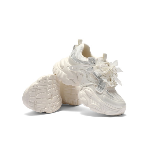 百丽时尚闪钻网老爹鞋女2025夏新厚底增高休闲鞋D9H1DBM5