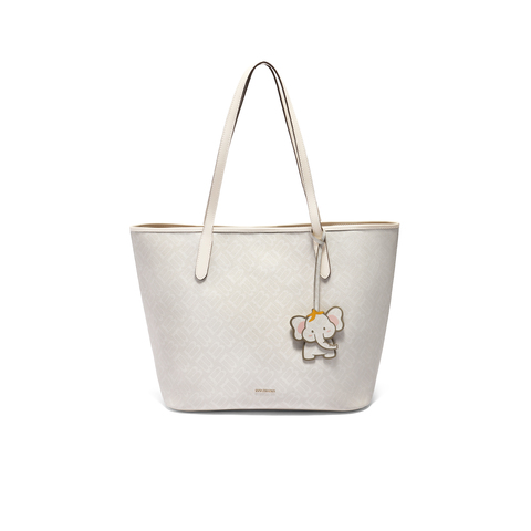 百丽包女25夏商场同款复古老花小飞象单肩手提大号托特包X7375BX5