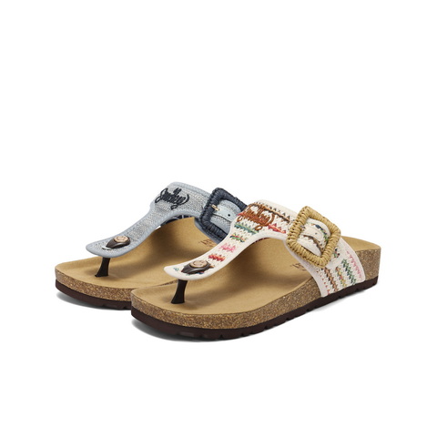 百丽SMEILEY联名勃肯鞋女2025夏新商场同款休闲夹脚拖鞋BFAE6BT5