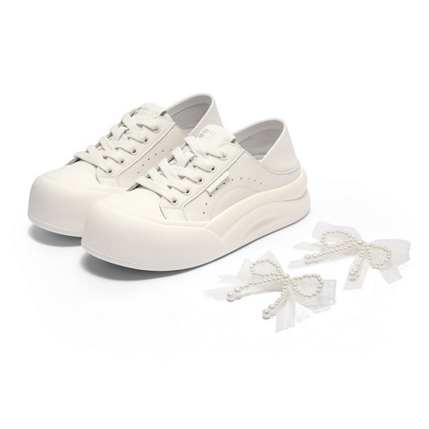 百丽可两穿板鞋女2025秋新可爱蝴蝶结厚底增高休闲鞋B2629CM5