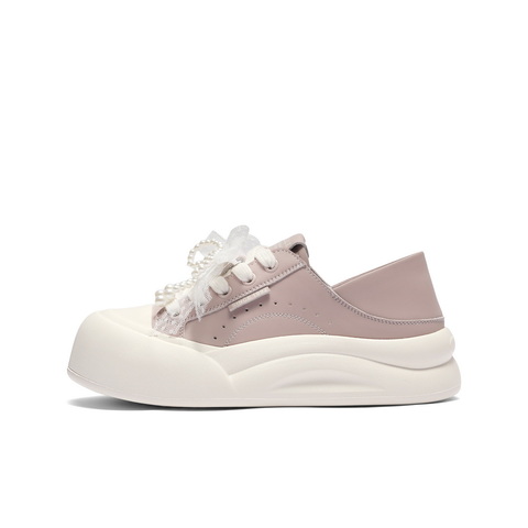 百丽可两穿板鞋女2025秋新可爱蝴蝶结厚底增高休闲鞋B2629CM5