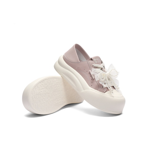 百丽可两穿板鞋女2025秋新可爱蝴蝶结厚底增高休闲鞋B2629CM5