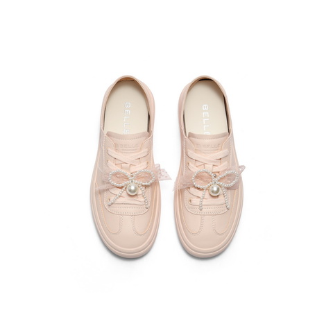 百丽便捷两穿德训鞋女2025秋新商场同款真皮百搭小白鞋D8Y1DCM5