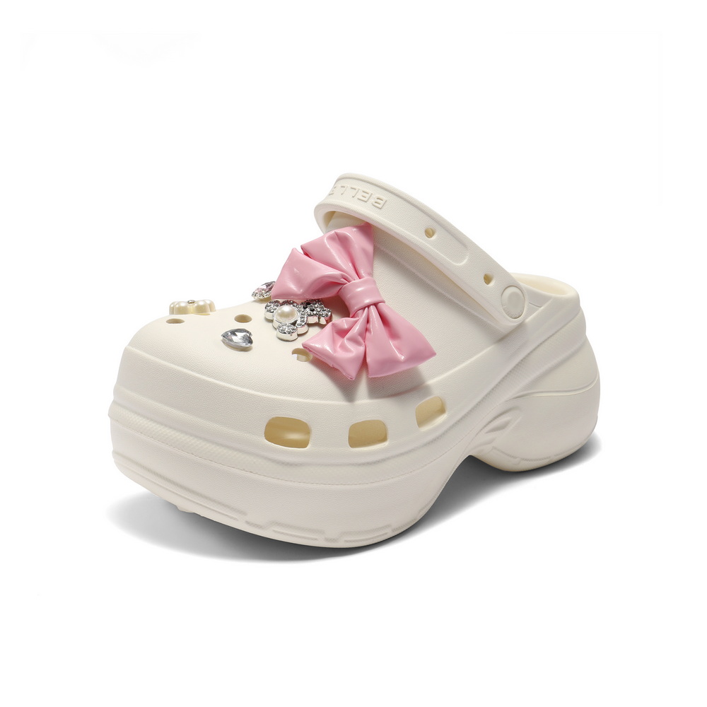 百丽时尚两穿洞洞鞋女2025夏新商场同款厚底包头拖鞋D9G1DBL5