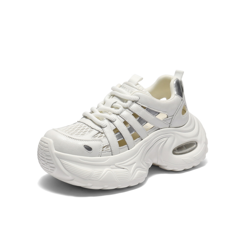 百丽透气网老爹鞋女2025夏新商场同款厚底休闲鞋D9K1DBM5