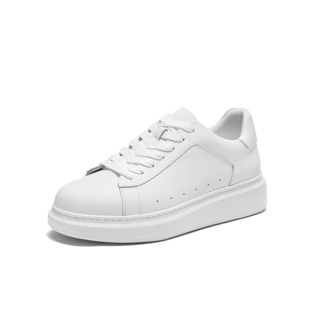 百丽时尚百搭小白鞋男2025新款秋季牛皮革厚底休闲板鞋D5R20CM5