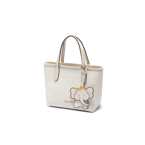 百丽包女25夏商场同款复古老花小飞象斜挎手提小号托特包X7381BX5