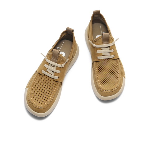 百丽打孔透气户外工装鞋男2025夏季新舒适厚底套脚休闲鞋A2000BM5