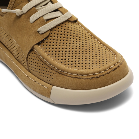 百丽打孔透气户外工装鞋男2025夏季新舒适厚底套脚休闲鞋A2000BM5