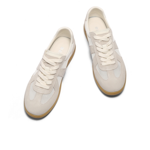 百丽网面透气休闲板鞋男2025新款夏季拼接撞色复古德训鞋A1994BM5