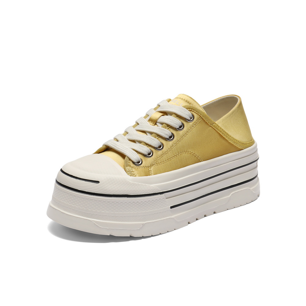 百丽厚底增高帆布鞋女2025秋新便捷一鞋两穿休闲板鞋B2673CM5