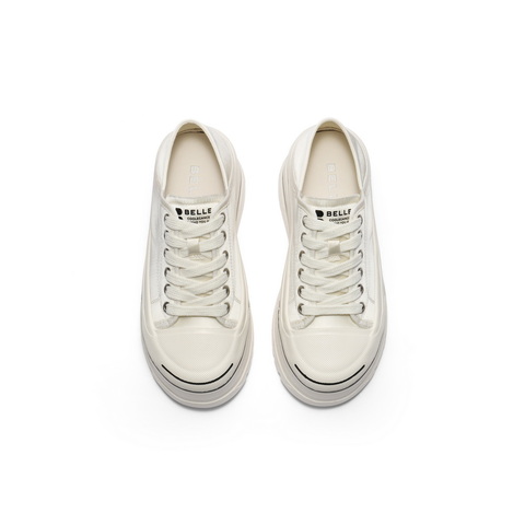 百丽厚底增高帆布鞋女2025秋新便捷一鞋两穿休闲板鞋B2673CM5