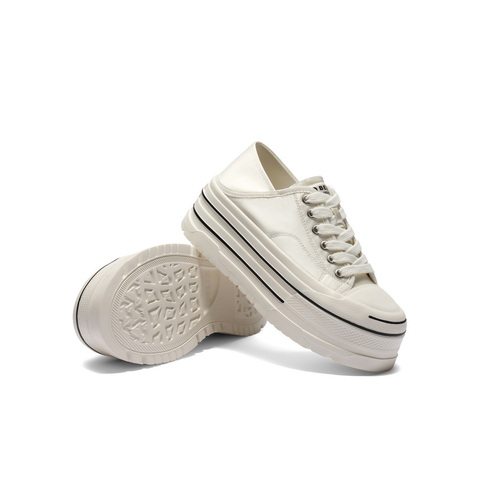 百丽厚底增高帆布鞋女2025秋新便捷一鞋两穿休闲板鞋B2673CM5