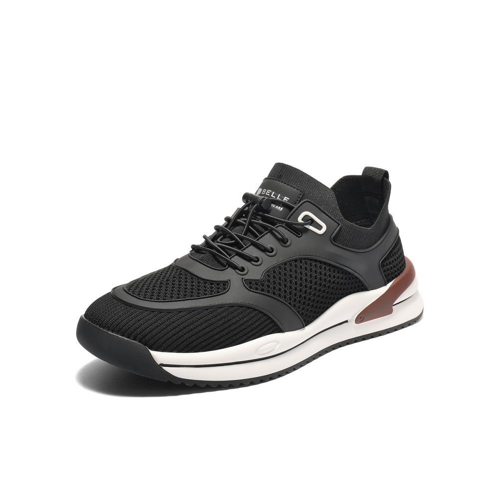 百丽网面透气休闲健步鞋男2025新款夏商场同款厚底运动鞋8US01BM5
