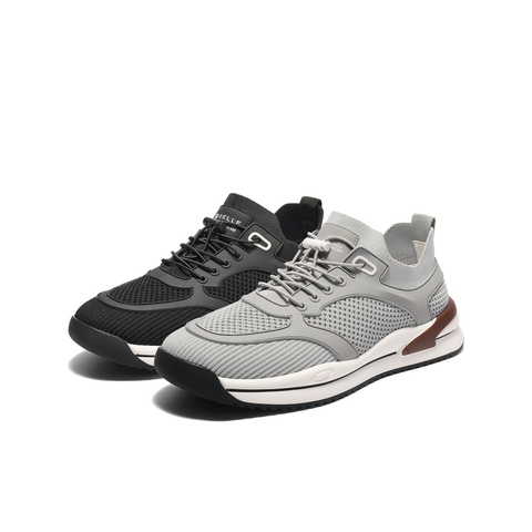 百丽网面透气休闲健步鞋男2025新款夏商场同款厚底运动鞋8US01BM5