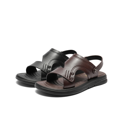 百丽舒适休闲凉鞋男2025新款夏季商场同款牛皮革凉拖两穿8UQ01BL5