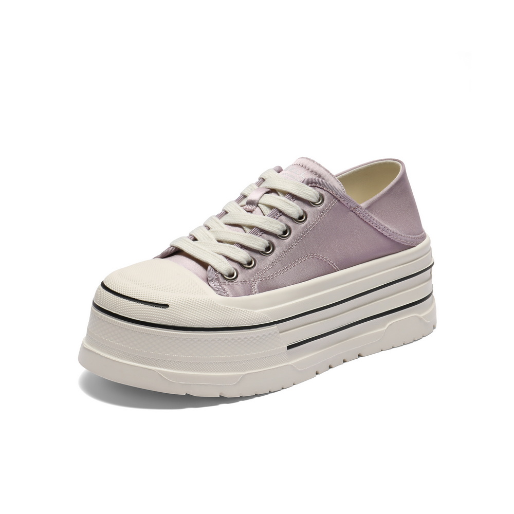 百丽厚底增高帆布鞋女2025秋新便捷一鞋两穿休闲板鞋B2673CM5