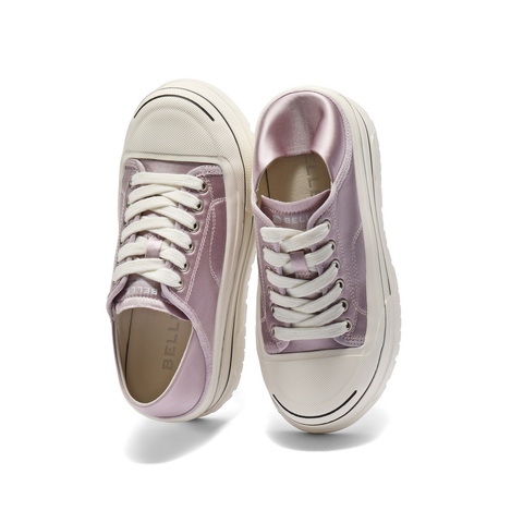 百丽厚底增高帆布鞋女2025秋新便捷一鞋两穿休闲板鞋B2673CM5