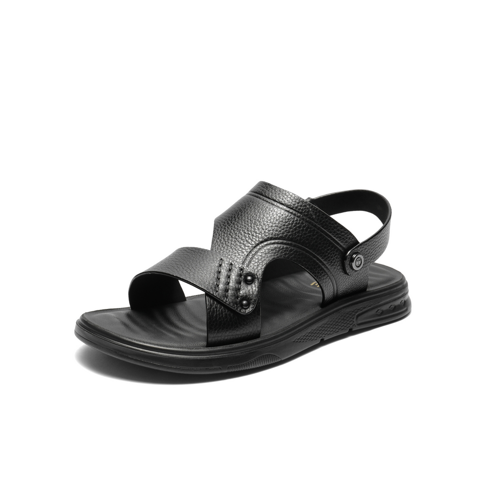 百丽舒适休闲凉鞋男2025新款夏季商场同款牛皮革凉拖两穿8UQ01BL5