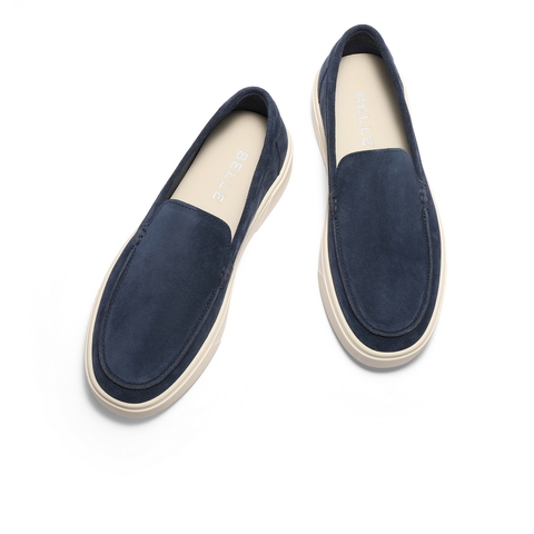 百丽时尚休闲乐福鞋男2025新款秋季舒适厚底一脚蹬懒人鞋A2055CM5