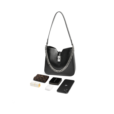 百丽包包女2025秋季新商场同款质感通勤单肩斜挎水桶包BL837CX5