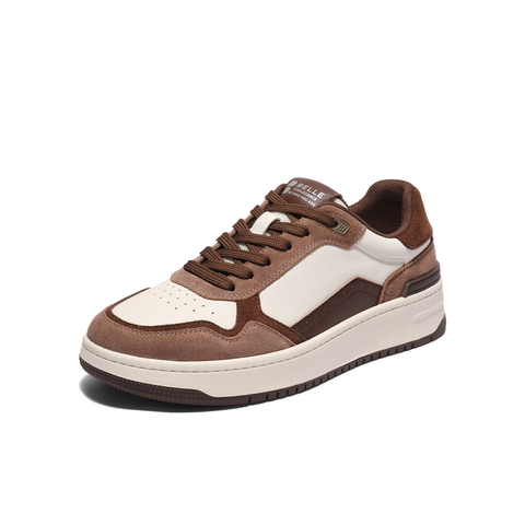 百丽拼接撞色休闲板鞋2025新款秋季厚底增高简约潮流男鞋A2044CM5