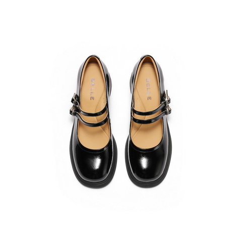 百丽复古双条带玛丽珍鞋女2025秋新商场同款真皮高跟单鞋3A616CQ5