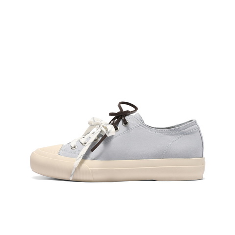 百丽时尚双鞋带帆布鞋女2025秋新商场同款百搭休闲鞋E2B1DCM5