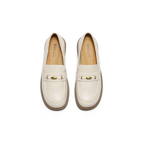 百丽英伦风乐福鞋女2025秋新商场同款真皮舒适便士乐福E1N1DCA5